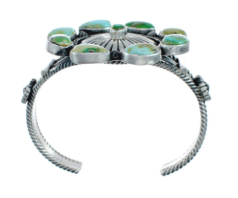 Navajo Turquoise Multistone Sterling Silver Cuff Bracelet JX128698